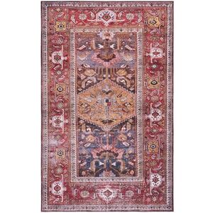 Safavieh Traditional Rug Optimal for High Traffic Areas, Machine Washable and Slip Resistant, Tucson Collection, Short Pile, in Rust and Marine Blue, 76 x 183 cm Safavieh Traditional Rug Optimal for High Traffic Areas, Machine Washable and Slip Resistant, Tucson Collection, Short Pile, in Rust and Marine Blue, 76 x 183 cm