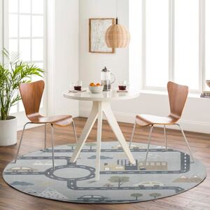 Livabliss Vroomville Road Track Kids Carpet 160x160 cm – Machine Washable Playroom & Nursery Floor Covering for Boys & Girls, Grey Livabliss Vroomville Road Track Kids Carpet 160x160 cm – Machine Washable Playroom & Nursery Floor Covering for Boys & Girls, Grey
