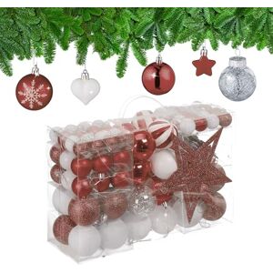 Relaxdays Christmas Ornaments, Set of 101, Glittering, Tree Decorations, Baubles & Stars, Plastic, Traditional, Brown, 19 x 20 x 2.5 cm Relaxdays Christmas Ornaments, Set of 101, Glittering, Tree Decorations, Baubles & Stars, Plastic, Traditional, Brown, 19 x 20 x 2.5 cm