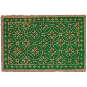 Relaxdays Coconut Doormat, Anti-Slip, Welcome Mat, Indoor & Outdoor, Floral Pattern, 1.5 x 60 x 40 cm, Natural/Green, Coco Relaxdays Coconut Doormat, Anti-Slip, Welcome Mat, Indoor & Outdoor, Floral Pattern, 1.5 x 60 x 40 cm, Natural/Green, Coco