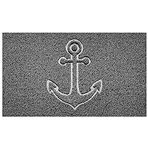 Nicoman Embossed Spaghetti Door Mat Dirt-Trapper Jet-Washable Doormat 70x43cm (Grey, ANCHOR Shape) Use Outdoor ONLY Nicoman Embossed Spaghetti Door Mat Dirt-Trapper Jet-Washable Doormat 70x43cm (Grey, ANCHOR Shape) Use Outdoor ONLY