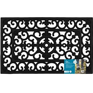 JVL Lexi Wrought Iron Effect Rubber Doormat, 45x75cm JVL Lexi Wrought Iron Effect Rubber Doormat, 45x75cm