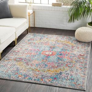 Livabliss Lou Asmara Vintage Carpet 120x170 cm, Traditional Boho Multicolour Design for Living Room, Dining & Kitchen, Easy Care Pile, Beige Mustard Blue Livabliss Lou Asmara Vintage Carpet 120x170 cm, Traditional Boho Multicolour Design for Living Room, Dining & Kitchen, Easy Care Pile, Beige Mustard Blue