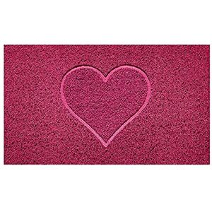 Nicoman Embossed Spaghetti Door Mat Dirt-Trapper Jet-Washable Doormat 70x43cm (Pink, HEART Shape) Use Indoor or Sheltered Outdoor Nicoman Embossed Spaghetti Door Mat Dirt-Trapper Jet-Washable Doormat 70x43cm (Pink, HEART Shape) Use Indoor or Sheltered Outdoor