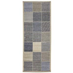 andiamo Clyde Short Pile Woven Rug without Pile Box Design Beige/Blue 80 x 200 cm andiamo Clyde Short Pile Woven Rug without Pile Box Design Beige/Blue 80 x 200 cm