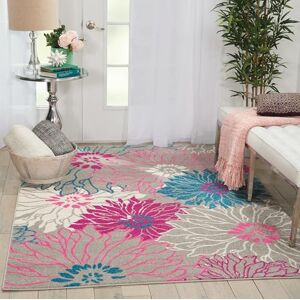 Nourison Passion Floral Grey 5' x 7' Area Rug 5'3" x 7'3 Nourison Passion Floral Grey 5' x 7' Area Rug 5'3" x 7'3