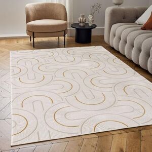 THE RUGS Carmel Modern Area Rug - Wave Gold - 160x230 cm - Area Rug THE RUGS Carmel Modern Area Rug - Wave Gold - 160x230 cm - Area Rug