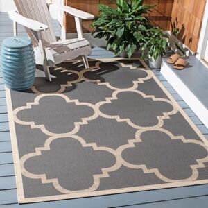 Safavieh Trellis Rug for Indoor & Outdoor Courtyard Collection, Short Pile, in Grey and Beige color, 122 X 170 cm Safavieh Trellis Rug for Indoor & Outdoor Courtyard Collection, Short Pile, in Grey and Beige color, 122 X 170 cm