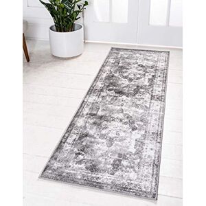 Unique Sofia Collection Area Rug-Traditional Vintage Rug, French Inspired Home Décor (2' 0 x 13' 0 Runner, Gray/Light Gray) Unique Sofia Collection Area Rug-Traditional Vintage Rug, French Inspired Home Décor (2' 0 x 13' 0 Runner, Gray/Light Gray)