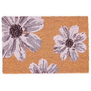 Relaxdays Coir Doormat, Floral Design, 40 x 60 cm, Non-Slip Welcome Mat, Weatherproof, Indoors & Outdoors, Multicoloured, Coco Relaxdays Coir Doormat, Floral Design, 40 x 60 cm, Non-Slip Welcome Mat, Weatherproof, Indoors & Outdoors, Multicoloured, Coco