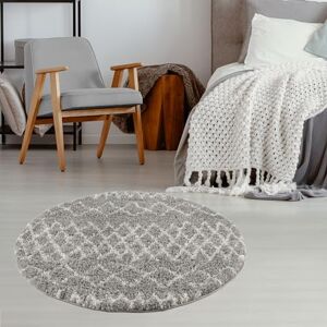 THE RUGS Modern Moroccan Design Living Room and Bedroom Rugs, Non-Shedding & Easy Care (Tangier Grey/Ivory, 120 cm Round) THE RUGS Modern Moroccan Design Living Room and Bedroom Rugs, Non-Shedding & Easy Care (Tangier Grey/Ivory, 120 cm Round)