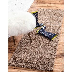 Unique Solo Solid Shag Collection Area Rug- Modern Plush Rug Lush & Soft (2' 2 x 6' 5 Runner, Cocoa) Unique Solo Solid Shag Collection Area Rug- Modern Plush Rug Lush & Soft (2' 2 x 6' 5 Runner, Cocoa)
