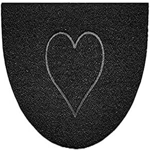 Nicoman Embossed Halfmoon Half Circle Door Mat Dirt-Trapper Jet-Washable Doormat 70x44cm (Black, HEART Shape) Use on Carpet ONLY Nicoman Embossed Halfmoon Half Circle Door Mat Dirt-Trapper Jet-Washable Doormat 70x44cm (Black, HEART Shape) Use on Carpet ONLY