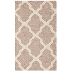 Safavieh Trellis Rug for Living Room, Dining Room, Bedroom Cambridge Collection, Short Pile, in Beige and Ivory, 76 X 244 cm Safavieh Trellis Rug for Living Room, Dining Room, Bedroom Cambridge Collection, Short Pile, in Beige and Ivory, 76 X 244 cm