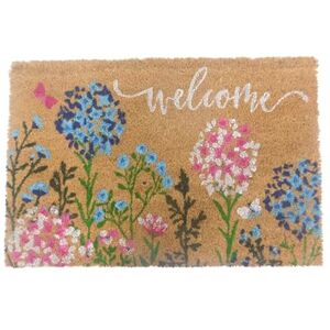Relaxdays Coconut Doormat, Floral, 60x40 cm, non-slip, weather-resistant, indoor & outdoor mat, door mat, multicoloured Relaxdays Coconut Doormat, Floral, 60x40 cm, non-slip, weather-resistant, indoor & outdoor mat, door mat, multicoloured