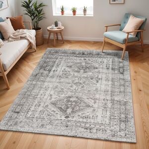 Livabliss Habana Vintage Rug Area Rugs for Living Room 160x220 cm, Bedroom Scandi Neutral Rugs, Traditional Patterned Boho Style, Natural Easy Care Pile Large Rug, Grey and White Livabliss Habana Vintage Rug Area Rugs for Living Room 160x220 cm, Bedroom Scandi Neutral Rugs, Traditional Patterned Boho Style, Natural Easy Care Pile Large Rug, Grey and White