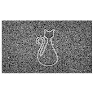 Nicoman Embossed Spaghetti Door Mat Dirt-Trapper Jet-Washable Doormat 70x43cm (Grey, CAT Shape) Use Indoor or Sheltered Outdoor Nicoman Embossed Spaghetti Door Mat Dirt-Trapper Jet-Washable Doormat 70x43cm (Grey, CAT Shape) Use Indoor or Sheltered Outdoor