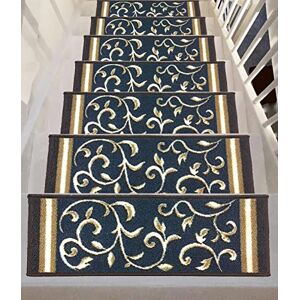 gloria Rug STAIR PAD Skid-Resistant Rubber Backing Gripper Non-Slip Carpet Stair Treads Washable Stair Mat Area Rug (SET OF 7), 8.5" x 26", (8.5" x 26", 1933-NVY-FL-EU) gloria Rug STAIR PAD Skid-Resistant Rubber Backing Gripper Non-Slip Carpet Stair Treads Washable Stair Mat Area Rug (SET OF 7), 8.5" x 26", (8.5" x 26", 1933-NVY-FL-EU)