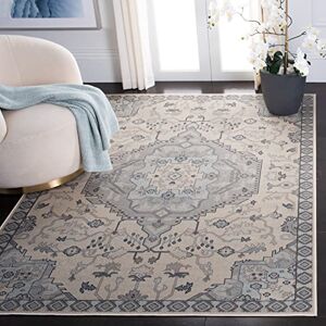Safavieh Traditional Rug for Living Room, Dining Room, Bedroom Vintage Collection, Short Pile, in Slate and Cream, 99 X 140 cm Safavieh Traditional Rug for Living Room, Dining Room, Bedroom Vintage Collection, Short Pile, in Slate and Cream, 99 X 140 cm