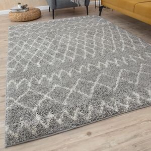 THE RUGS Modern Moroccan Design Living Room and Bedroom Rugs, Non-Shedding & Easy Care (Tangier Grey/Ivory, 120 cm Square) THE RUGS Modern Moroccan Design Living Room and Bedroom Rugs, Non-Shedding & Easy Care (Tangier Grey/Ivory, 120 cm Square)