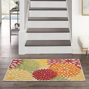 Nourison Aloha Indoor/Outdoor Floral Red Multi Colored 2'8" x 4' Area Rug, (3' x 4') Nourison Aloha Indoor/Outdoor Floral Red Multi Colored 2'8" x 4' Area Rug, (3' x 4')