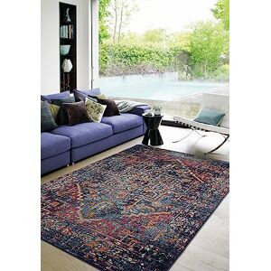Asiatic Edits Low Pile Vintage Navy Indoor Rug for Living room, Bedroom, Conservatory, Hallway, Large Area, Easy to Clean, Area Rugs Non Shedding 80x150cm Asiatic Edits Low Pile Vintage Navy Indoor Rug for Living room, Bedroom, Conservatory, Hallway, Large Area, Easy to Clean, Area Rugs Non Shedding 80x150cm
