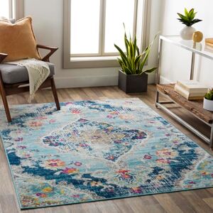 Livabliss Romy Palma Vintage Carpet 160x216 cm, Traditional Multicolour Boho Design for Living Room, Dining & Kitchen, Easy Care Pile, Blue Fuchsia Mustard Livabliss Romy Palma Vintage Carpet 160x216 cm, Traditional Multicolour Boho Design for Living Room, Dining & Kitchen, Easy Care Pile, Blue Fuchsia Mustard