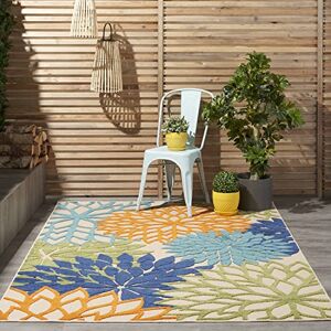Nourison Aloha Indoor/Outdoor Floral Blue Multicolor 5'3" x 7'5" Area Rug (5'x8') Nourison Aloha Indoor/Outdoor Floral Blue Multicolor 5'3" x 7'5" Area Rug (5'x8')