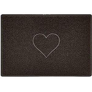 Nicoman Heart Shape Embossed Entrance Door Mat Non Slip Dirt Trapper PVC Spaghetti Mat with Rubber Base, Jet Washable Quick Drying Doormat Indoor or Outdoor (Large, Brown, 90 x 60cm) Nicoman Heart Shape Embossed Entrance Door Mat Non Slip Dirt Trapper PVC Spaghetti Mat with Rubber Base, Jet Washable Quick Drying Doormat Indoor or Outdoor (Large, Brown, 90 x 60cm)