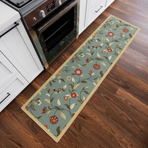 Ottomanson Ottohome Collection Contemporary Leaves Design Rubberback Runner Rug , 57 cm x 210 cm, Seafoam Ottomanson Ottohome Collection Contemporary Leaves Design Rubberback Runner Rug , 57 cm x 210 cm, Seafoam