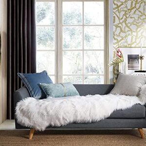 Ashler White Faux Fur Area Rug - Area Rug Ashler White Faux Fur Area Rug - Area Rug