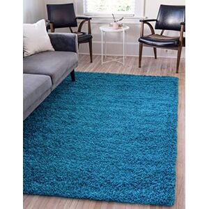 Unique Solo Solid Shag Collection Modern Plush Turquoise Rug 4ft x 72in Unique Solo Solid Shag Collection Modern Plush Turquoise Rug 4ft x 72in