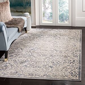 Safavieh Traditional Rug for Living Room, Dining Room, Bedroom Brentwood Collection, Short Pile, in Light Grey and Blue, 122 X 183 cm Safavieh Traditional Rug for Living Room, Dining Room, Bedroom Brentwood Collection, Short Pile, in Light Grey and Blue, 122 X 183 cm