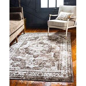 Unique Sofia Collection Traditional Vintage Dark Brown/Light Brown Area Rug (100x160) Unique Sofia Collection Traditional Vintage Dark Brown/Light Brown Area Rug (100x160)