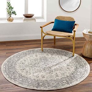 Livabliss Farah Khartoum Vintage Style Floor Covering 160 cm – Scandi Neutral Traditional Pattern for Living Room & Bedroom, Easy Care Pile, Grey & Beige Livabliss Farah Khartoum Vintage Style Floor Covering 160 cm – Scandi Neutral Traditional Pattern for Living Room & Bedroom, Easy Care Pile, Grey & Beige