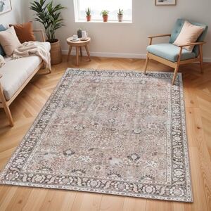 Livabliss Terjit Machine Washable Rug Vintage Area Rugs Living Room, Large Rug 120x170 cm Traditional Boho Rug Style, Dining Room, Kitchen, Outdoor, Hallway Brown, Charcoal, Black Rug Livabliss Terjit Machine Washable Rug Vintage Area Rugs Living Room, Large Rug 120x170 cm Traditional Boho Rug Style, Dining Room, Kitchen, Outdoor, Hallway Brown, Charcoal, Black Rug