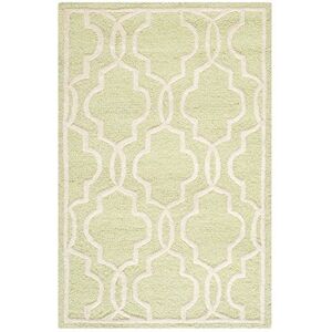 Safavieh Trellis Rug for Living Room, Dining Room, Bedroom Cambridge Collection, Short Pile, in Light Green and Ivory, 91 X 152 cm Safavieh Trellis Rug for Living Room, Dining Room, Bedroom Cambridge Collection, Short Pile, in Light Green and Ivory, 91 X 152 cm