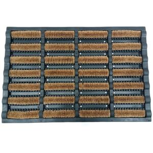 Relaxdays doormat with brush bristles, 60 x 40 cm, rubber & coir, non-slip, indoor & outdoor mat, black/natural Relaxdays doormat with brush bristles, 60 x 40 cm, rubber & coir, non-slip, indoor & outdoor mat, black/natural