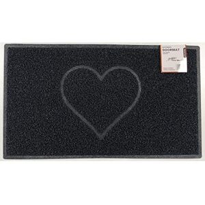Nicoman Heart Shape Embossed Entrance Door Mat Non Slip Dirt Trapper PVC Spaghetti Mat with Rubber Base, Jet Washable Quick Drying Doormat Drainage Outdoor Use Only (Small, Black, 60 x 40cm) Nicoman Heart Shape Embossed Entrance Door Mat Non Slip Dirt Trapper PVC Spaghetti Mat with Rubber Base, Jet Washable Quick Drying Doormat Drainage Outdoor Use Only (Small, Black, 60 x 40cm)