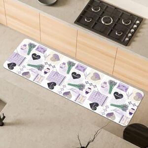 Comart , Malaga Kitchen Rug, Non-Slip PVC Washable Rug, Lavender Decoration, 55 x 170 cm Comart , Malaga Kitchen Rug, Non-Slip PVC Washable Rug, Lavender Decoration, 55 x 170 cm