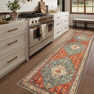 Lahome Boho Tribal Runner Rug 2'6" x 10' Long Oriental Hallway Rug Runner Kitchen Mat, Soft Non Slip Machine Washable Stair Carpet Runner for Hall Living Room Bedroom Sunroom Hardwood Floors Lahome Boho Tribal Runner Rug 2'6" x 10' Long Oriental Hallway Rug Runner Kitchen Mat, Soft Non Slip Machine Washable Stair Carpet Runner for Hall Living Room Bedroom Sunroom Hardwood Floors