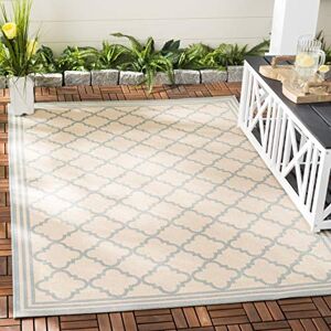 Safavieh Trellis Rug for Indoor & Outdoor Beachhouse Collection, Short Pile, in Cream and Aqua color, 91 X 152 cm Safavieh Trellis Rug for Indoor & Outdoor Beachhouse Collection, Short Pile, in Cream and Aqua color, 91 X 152 cm