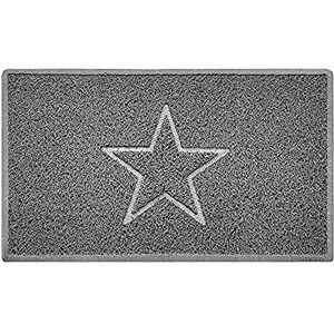 Nicoman Star Shape Embossed Entrance Door Mat Non Slip Dirt Trapper PVC Spaghetti Mat with Rubber Base, Jet Washable Quick Drying Doormat Drainage Outdoor Use Only (Medium, Grey, 75 x 44cm) Nicoman Star Shape Embossed Entrance Door Mat Non Slip Dirt Trapper PVC Spaghetti Mat with Rubber Base, Jet Washable Quick Drying Doormat Drainage Outdoor Use Only (Medium, Grey, 75 x 44cm)