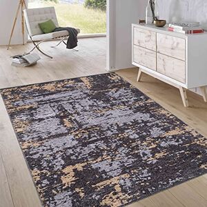 Jimri Short Pile Reversible Rug Flat Woven Rug for Bedroom & Living Room, Entrance, Hallway Machine Made Soft Polyester & Cotton Runner Abstract Grey, Size: 115 x 170 cm Jimri Short Pile Reversible Rug Flat Woven Rug for Bedroom & Living Room, Entrance, Hallway Machine Made Soft Polyester & Cotton Runner Abstract Grey, Size: 115 x 170 cm