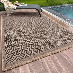 THE RUGS Nature Collection Outdoor Rug – Indoor/Outdoor Tona Border Area Rug for Patio, Deck, Garden, Kitchen, Bathroom or Living Room (Greek Key-Dark Grey, 80 x 150 cm) THE RUGS Nature Collection Outdoor Rug – Indoor/Outdoor Tona Border Area Rug for Patio, Deck, Garden, Kitchen, Bathroom or Living Room (Greek Key-Dark Grey, 80 x 150 cm)