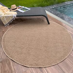 THE RUGS Nature Collection Outdoor Rug – Indoor/Outdoor Tona Border Area Rug for Patio, Deck, Garden, Kitchen, Bathroom or Living Room (Diamond-Neutral, 160 cm Round) THE RUGS Nature Collection Outdoor Rug – Indoor/Outdoor Tona Border Area Rug for Patio, Deck, Garden, Kitchen, Bathroom or Living Room (Diamond-Neutral, 160 cm Round)