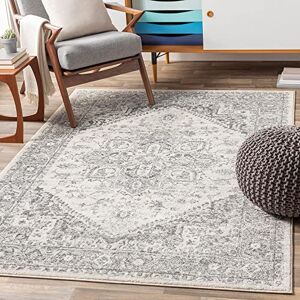 Livabliss Farah Khartoum Vintage Carpet 200 x 275 cm, Scandi Neutral Traditional Boho Design for Living Room & Bedroom, Easy Care Pile, Grey Beige Livabliss Farah Khartoum Vintage Carpet 200 x 275 cm, Scandi Neutral Traditional Boho Design for Living Room & Bedroom, Easy Care Pile, Grey Beige