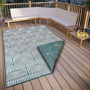 Hanse Home Pangli Outdoor Rug Weatherproof Reversible Rug Scandinavian Boho Style Waterproof Plain Geometric 3D Effect for Garden, Balcony, Patio, Living Room Green, 120 x 170 cm Hanse Home Pangli Outdoor Rug Weatherproof Reversible Rug Scandinavian Boho Style Waterproof Plain Geometric 3D Effect for Garden, Balcony, Patio, Living Room Green, 120 x 170 cm