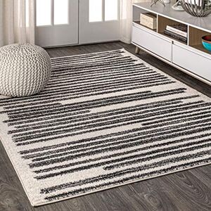 JONATHAN Y MOH207A-8 Khalil Modern Berber Stripe Indoor Area Rug, Contemporary, Bohemian, Transitional Easy Cleaning, Bedroom, Kitchen, Living Room, Non Shedding, Cream/Black, 240 cm X 300 cm JONATHAN Y MOH207A-8 Khalil Modern Berber Stripe Indoor Area Rug, Contemporary, Bohemian, Transitional Easy Cleaning, Bedroom, Kitchen, Living Room, Non Shedding, Cream/Black, 240 cm X 300 cm