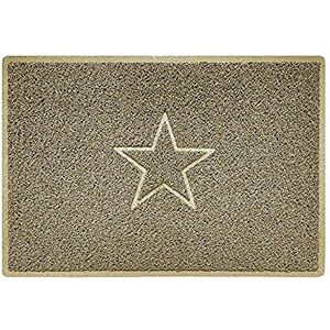 Nicoman Star Shape Embossed Entrance Door Mat Non Slip Dirt Trapper PVC Spaghetti Mat with Rubber Base, Jet Washable Quick Drying Doormat Indoor or Outdoor (Large, Beige, 90 x 60cm) Nicoman Star Shape Embossed Entrance Door Mat Non Slip Dirt Trapper PVC Spaghetti Mat with Rubber Base, Jet Washable Quick Drying Doormat Indoor or Outdoor (Large, Beige, 90 x 60cm)